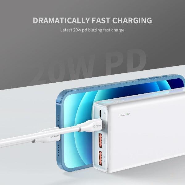 Esoulk Power Bank 20,000mAh PD & Dual Fast Charge USB Power Bank White - Best Cell Phone Parts Distributor in Canada, Parts Source Esoulk Power Bank 20,000mAh PD & Dual Fast Charge USB Power Bank White - Best Cell Phone Parts Distributor in Canada, Parts Source